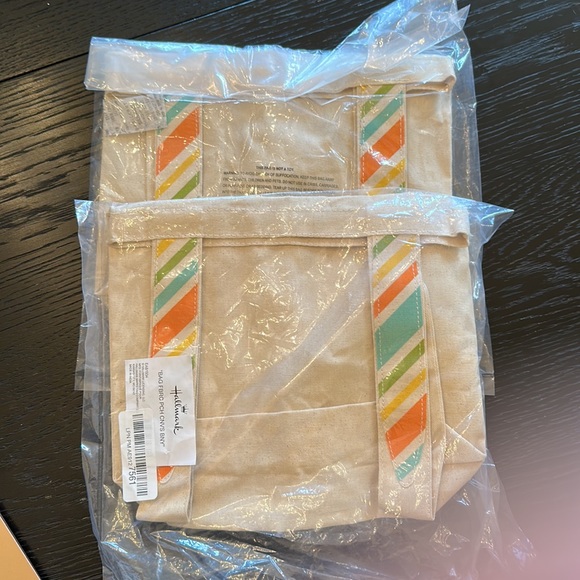 NWT Set of 2 Hallmark Bunny Canvas Tote Bag - Picture 9 of 9